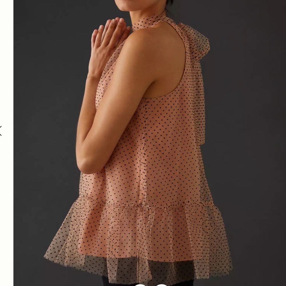 NWT Anthropologie Maeve Polka Dot Sheer Ruffle Top - Gorgeous!